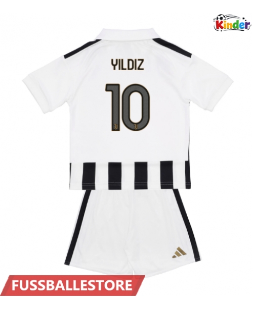 Günstige Juventus Kenan Yildiz #10 Heimtrikotsatz Kinder 2026-27 Kurzarm (+ Kurze Hosen)